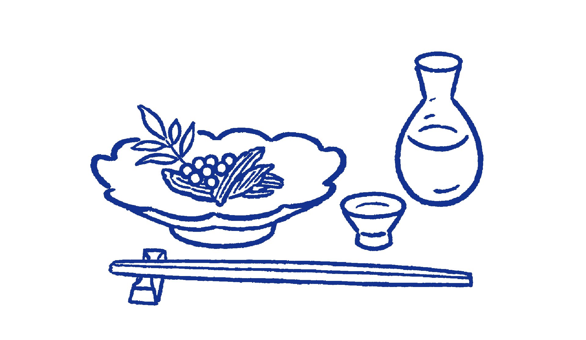 和食と食中酒のイラスト