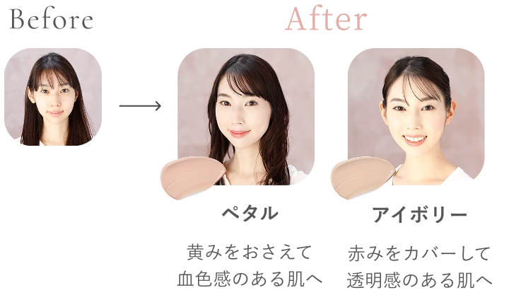イトシロ トーンアップUVベース使用前後の比較した顔写真