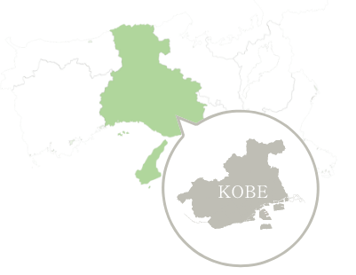 神戸の場所を示す地図
