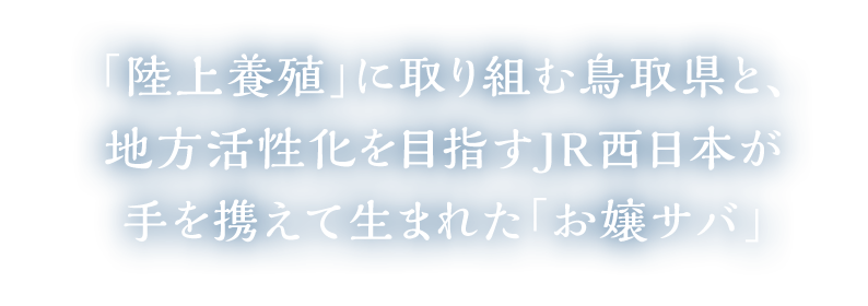 「陸上養殖」に取り組む鳥取県と、地方活性化を目指すJR西日本が手を携えて生まれた「お嬢サバ」