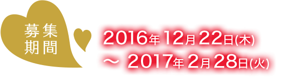 募集期間　2016年12月22日（木）～2017年2月28日（火）