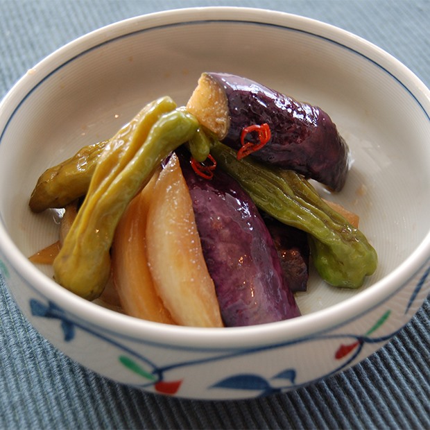 野菜の素揚げ 南蛮梅酒だれ和え