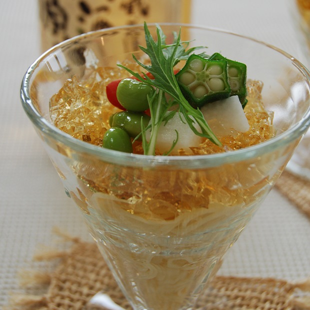 ひと口カッペリーニの梅酒ジュレ ひと口カッペリーニの梅酒ジュレ