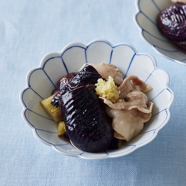 豚バラ肉と茄子のジューシー酒蒸し煮